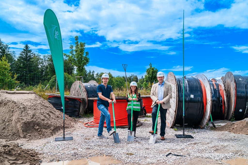 Bauarbeiten für den Glasfaserausbau mit unserem Team auf der Baustelle von Unsere Grüne Glasfaser.