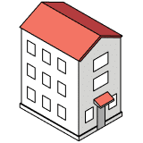 Moderne Wohngebäude, symbolisch für die Verfügbarkeit von Glasfaserinternet von Unsere Grüne Glasfaser.