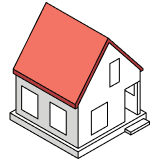 Moderne Darstellung eines Hauses, symbolisch für den schnellen Internetzugang mit Unsere Grüne Glasfaser.