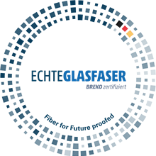 Logo von Unsere Grüne Glasfaser, symbolisiert echte Glasfasertechnologie für schnelle Internetverbindungen.