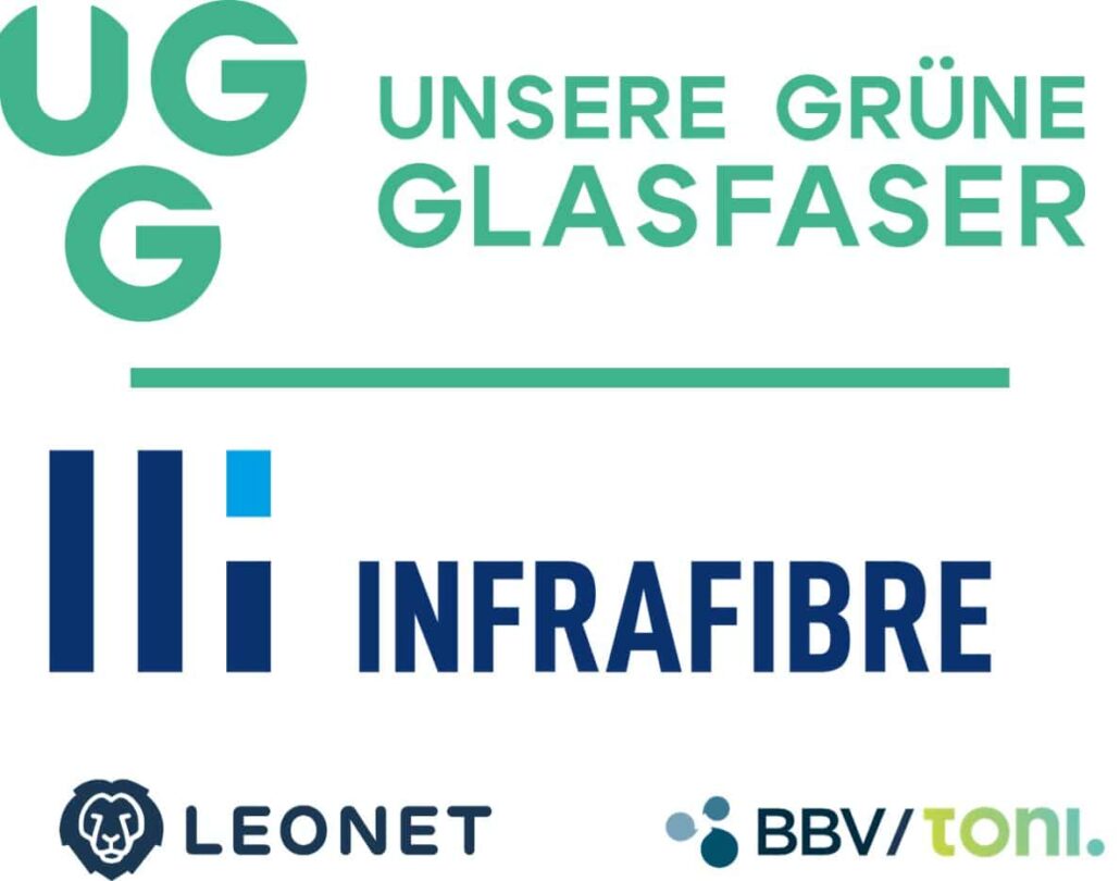 Logo von Unsere Grüne Glasfaser und Partnerunternehmen, die nachhaltige Glasfaserlösungen anbieten.